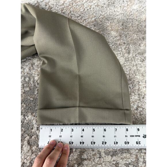 Brooks Brothers Size W35 L32 Career Pleated Straight Leg Pants Gray Button Zip - Picture 7 of 13